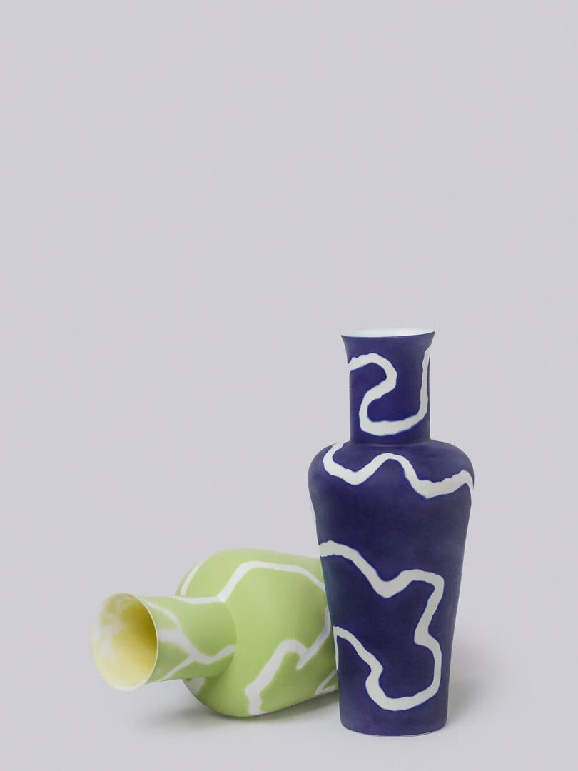 Middle Kingdom Memphis Large Lover Porcelain Vase 4 Middle Kingdom Memphis Large Lover Porcelain Vase