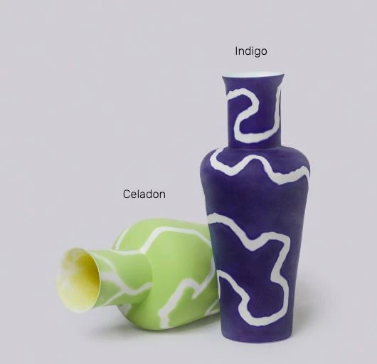 Middle Kingdom Memphis Large Lover Porcelain Vase 8 Middle Kingdom Memphis Large Lover Porcelain Vase