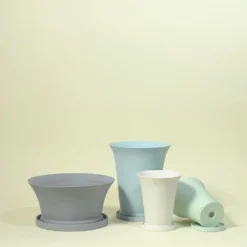 Middle Kingdom BIPOC Owned Piccolo Porcelain Conical Pot - Denim