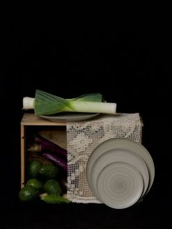 Middle Kingdom Kitchen + Dining Porcelain Wash Ware Plate - Slate Gray