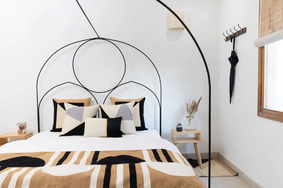 Leah Singh Midnight Cliff Wool Throw Pillow Cover - Black + Creme 6 Leah Singh Midnight Cliff Wool Throw Pillow Cover - Black + Creme