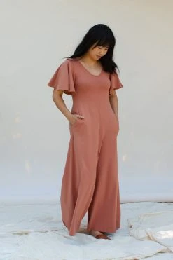 Mien Villa Flutter Sleeve Jumpsuit Clothing