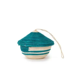 Azizi Life Miniature Basket Ornament - Emerald Green BIPOC Owned 8 Azizi Life Miniature Basket Ornament - Emerald Green BIPOC Owned