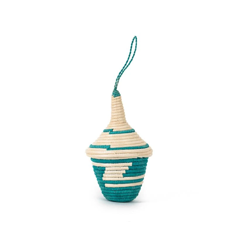 Azizi Life Miniature Basket Ornament - Emerald Green BIPOC Owned 3 Azizi Life Miniature Basket Ornament - Emerald Green BIPOC Owned
