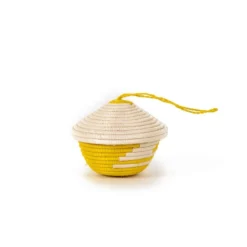 Azizi Life BIPOC Owned Miniature Basket Ornament - Yellow