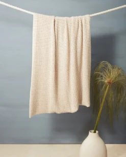 Minna Handcrafted Basket Alpaca Throw Blanket - Camel