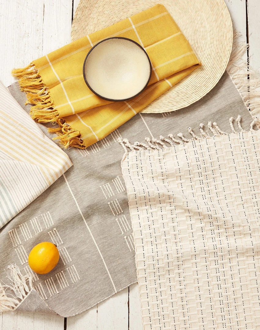 Minna Home Goods Blocks Hand / Kitchen Towel - Beige 4 Minna Home Goods Blocks Hand / Kitchen Towel - Beige