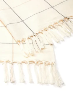 Minna Handcrafted Cream Grid Towel