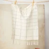 Minna Handcrafted Cream Grid Towel