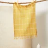 Minna Handcrafted Gold Grid Towel 2 Minna Handcrafted Gold Grid Towel