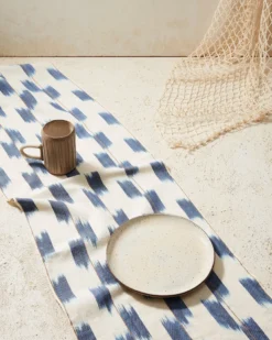 Minna Handcrafted Ikat Table Runner - Indigo