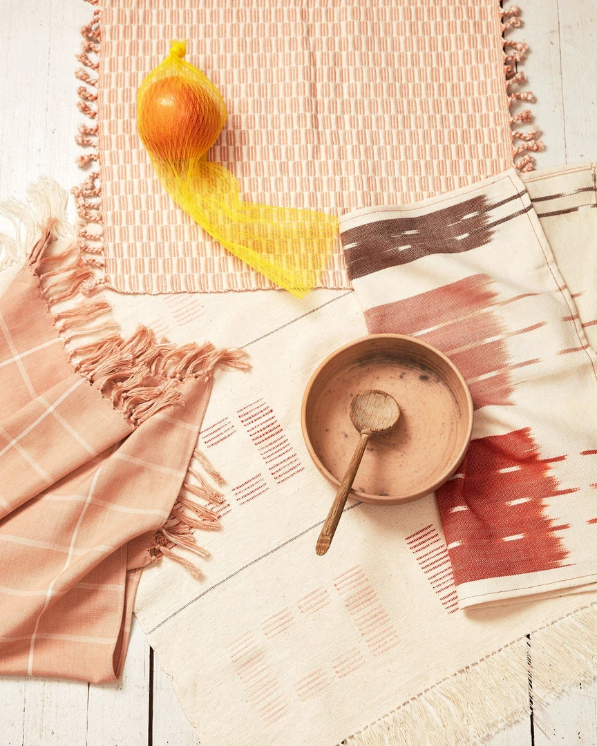 Minna Ikat Towel Rust Handcrafted 4 Minna Ikat Towel Rust Handcrafted