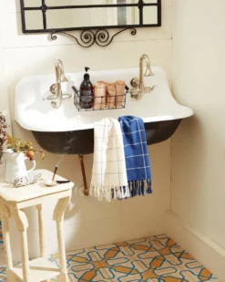 Minna Handcrafted Indigo Grid Towel