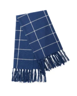 Minna Handcrafted Indigo Grid Towel