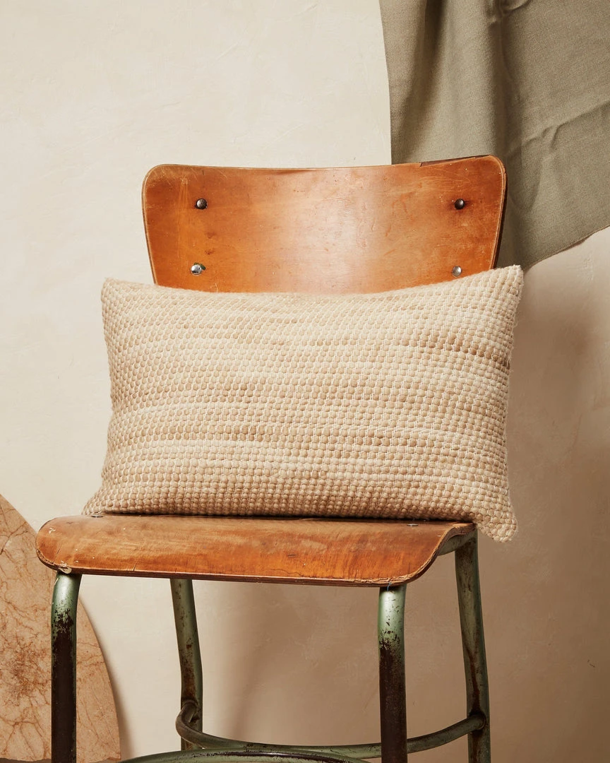 Minna Sheila Merino Lumbar Pillow - Wheat 3 Minna Sheila Merino Lumbar Pillow - Wheat