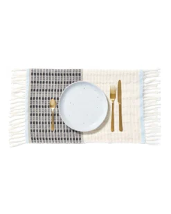 Minna Handcrafted Texture Placemat - Blue 7 Minna Handcrafted Texture Placemat - Blue