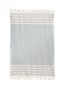 Kiliim Mint Stripes Throw Blanket Home Goods