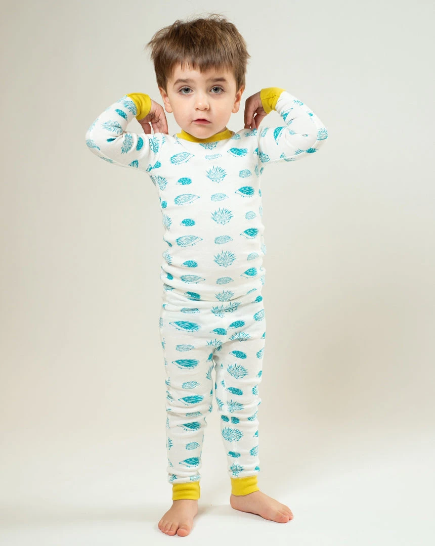Mirasa Design Kids' Porcupine Pajama Set - Blue + Celery Kids' + Baby 3 Mirasa Design Kids' Porcupine Pajama Set - Blue + Celery Kids' + Baby