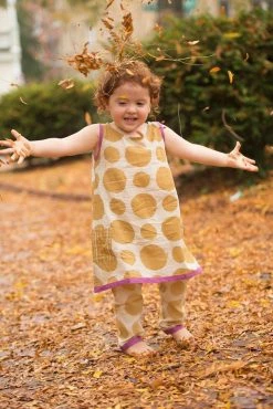 Mirasa Design Kids' + Baby Baby Polka Dress - Forest Yellow 16 Mirasa Design Kids' + Baby Baby Polka Dress - Forest Yellow