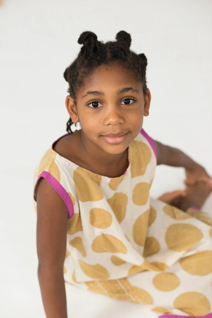 Mirasa Design Kids' + Baby Baby Polka Dress - Forest Yellow 4 Mirasa Design Kids' + Baby Baby Polka Dress - Forest Yellow