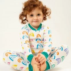 Mirasa Design Kids' Rainbow Pajama Set - Jade