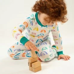 Mirasa Design Kids' Rainbow Pajama Set - Jade 8 Mirasa Design Kids' Rainbow Pajama Set - Jade
