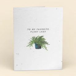 Cute Root My Favorite Plant Lady Plantable Cards - 10 Pack Greeting Cards