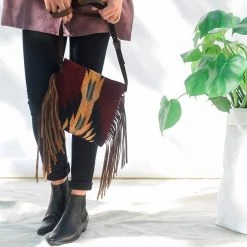MZ Fair Trade Shadow Wool Fringe Bag Accessories