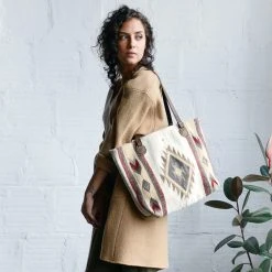 MZ Fair Trade Snowflake Wool Tote Bag