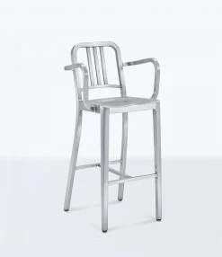 Emeco Furniture Navy Recycled Barstool With Arms