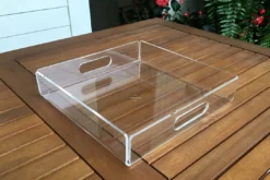 Newly Goods Handcrafted Balsamo Lucite Upcycled Square Tray