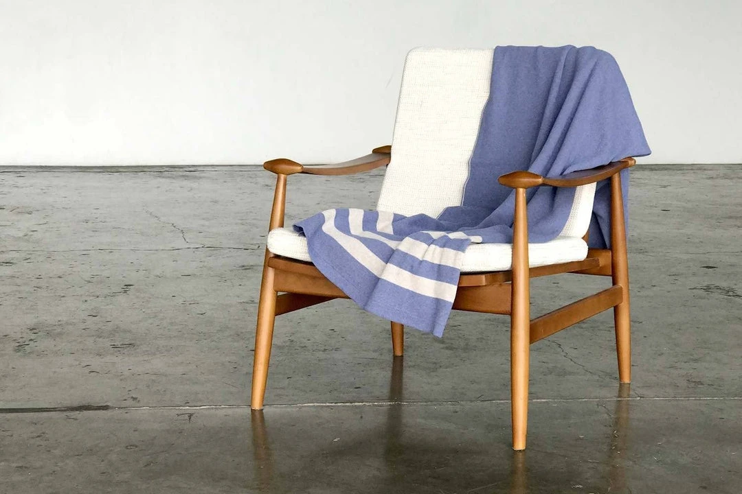 Newly Goods Cumberland Blue Recycled Throw Blanket Handcrafted 3 Newly Goods Cumberland Blue Recycled Throw Blanket Handcrafted