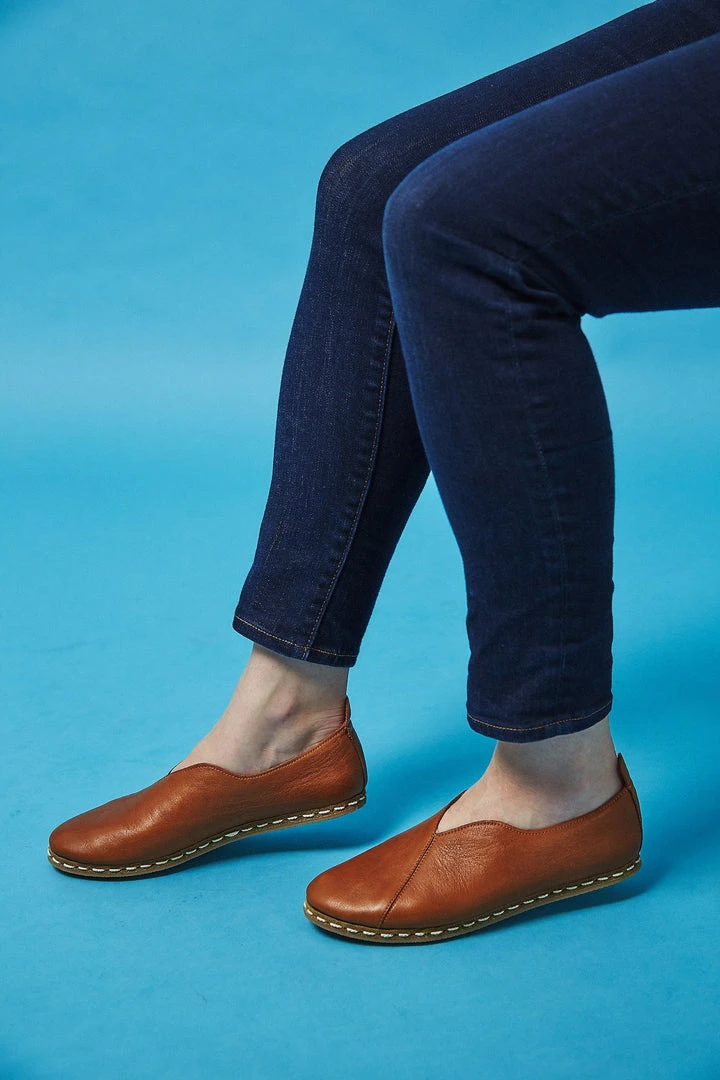 Nida Lu Handmade Women's Lu Loafer - Tobacco 4 Nida Lu Handmade Women's Lu Loafer - Tobacco