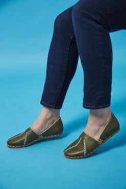 Nida Lu Handmade Women's Nida Loafer - Avocado Handcrafted 7 Nida Lu Handmade Women's Nida Loafer - Avocado Handcrafted