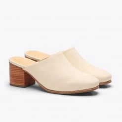 Nisolo All-Day Heeled Mule - Bone