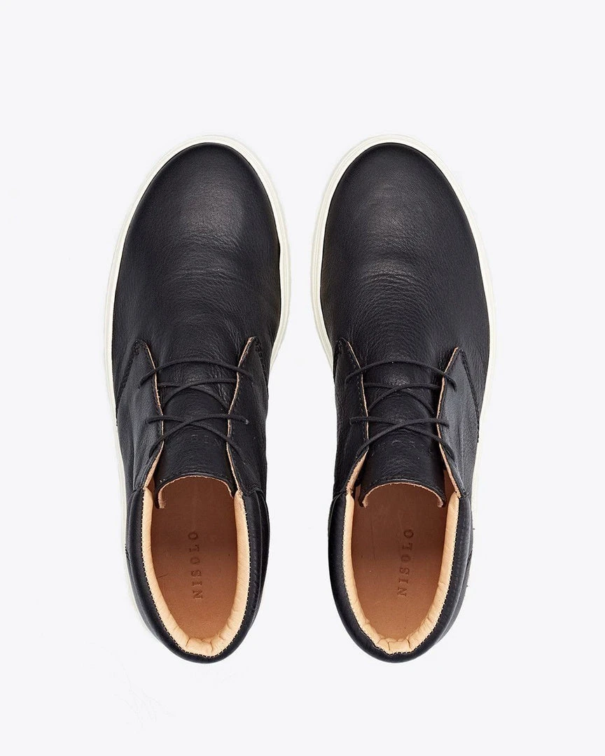 Nisolo Men's Cortez Mid Top Sneaker - Black 10 Nisolo Men's Cortez Mid Top Sneaker - Black