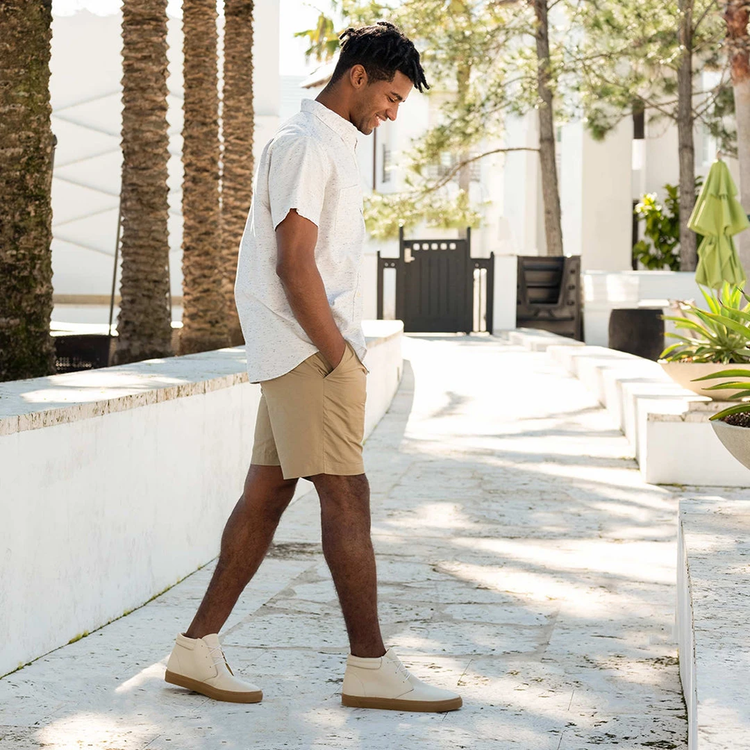 Nisolo Men's Cortez Mid Top Sneaker - Bone + Gum 6 Nisolo Men's Cortez Mid Top Sneaker - Bone + Gum