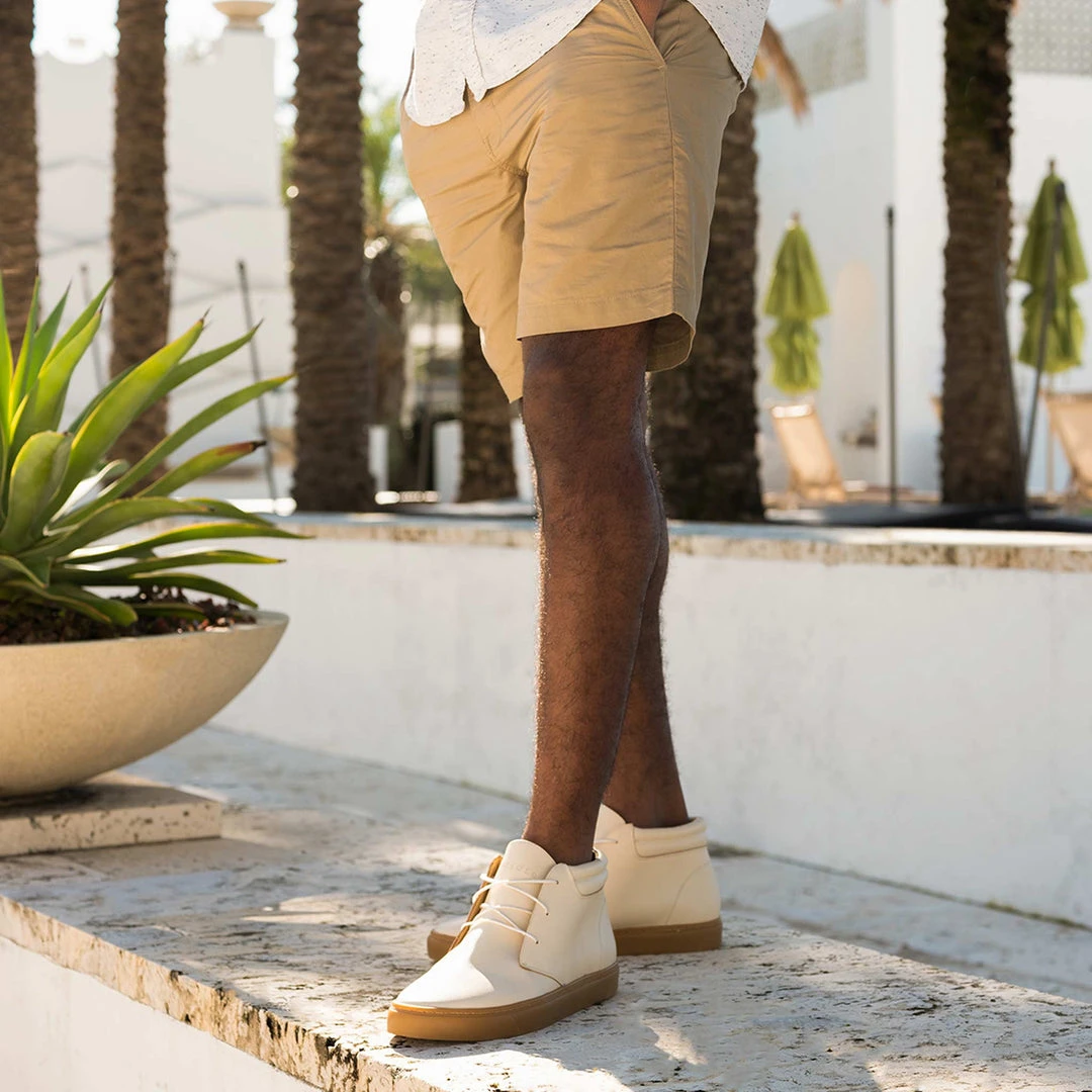 Nisolo Men's Cortez Mid Top Sneaker - Bone + Gum 5 Nisolo Men's Cortez Mid Top Sneaker - Bone + Gum