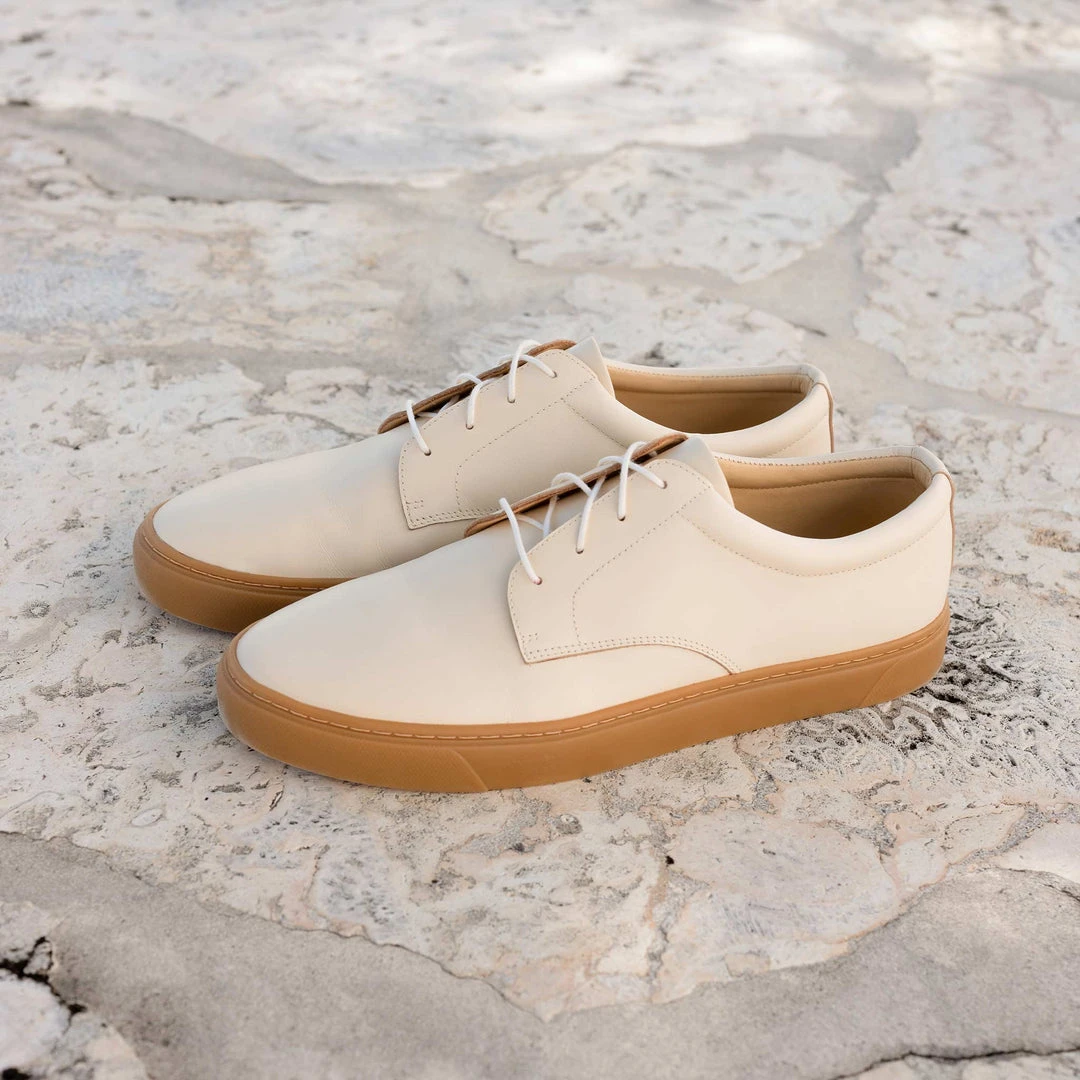 Nisolo Men's Diego Low Top Sneaker - Bone + Gum 8 Nisolo Men's Diego Low Top Sneaker - Bone + Gum