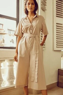 No Nasties Sand Midi Jumpsuit