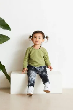 North Of West Baby's Upcycled Tie Dye Coast Pants - Black