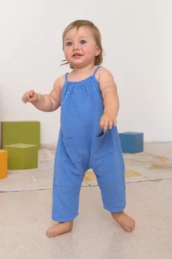 North Of West Sale Kids' Double Cloth Jumpsuit - Adriatic