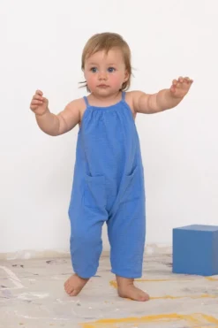 North Of West Sale Kids' Double Cloth Jumpsuit - Adriatic