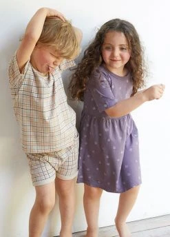 North Of West Sale Kids' Grid Tee - Fog