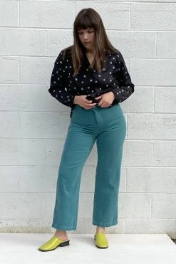 North Of West Monica Upcycled High Rise Jean - Atlantic