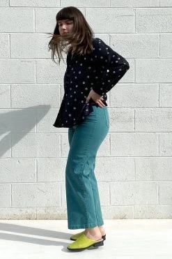 North Of West Monica Upcycled High Rise Jean - Atlantic