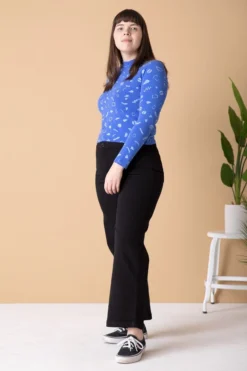 North Of West Morgan Squiggles Mock Neck - Azure 12 North Of West Morgan Squiggles Mock Neck - Azure