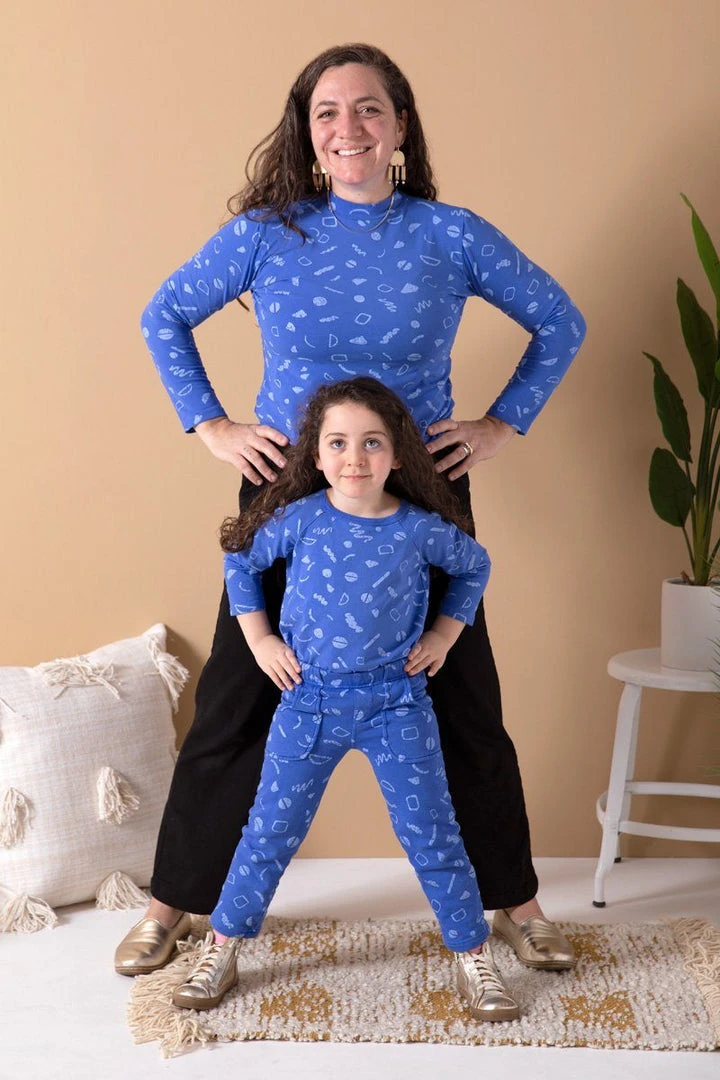 North Of West Morgan Squiggles Mock Neck - Azure 5 North Of West Morgan Squiggles Mock Neck - Azure