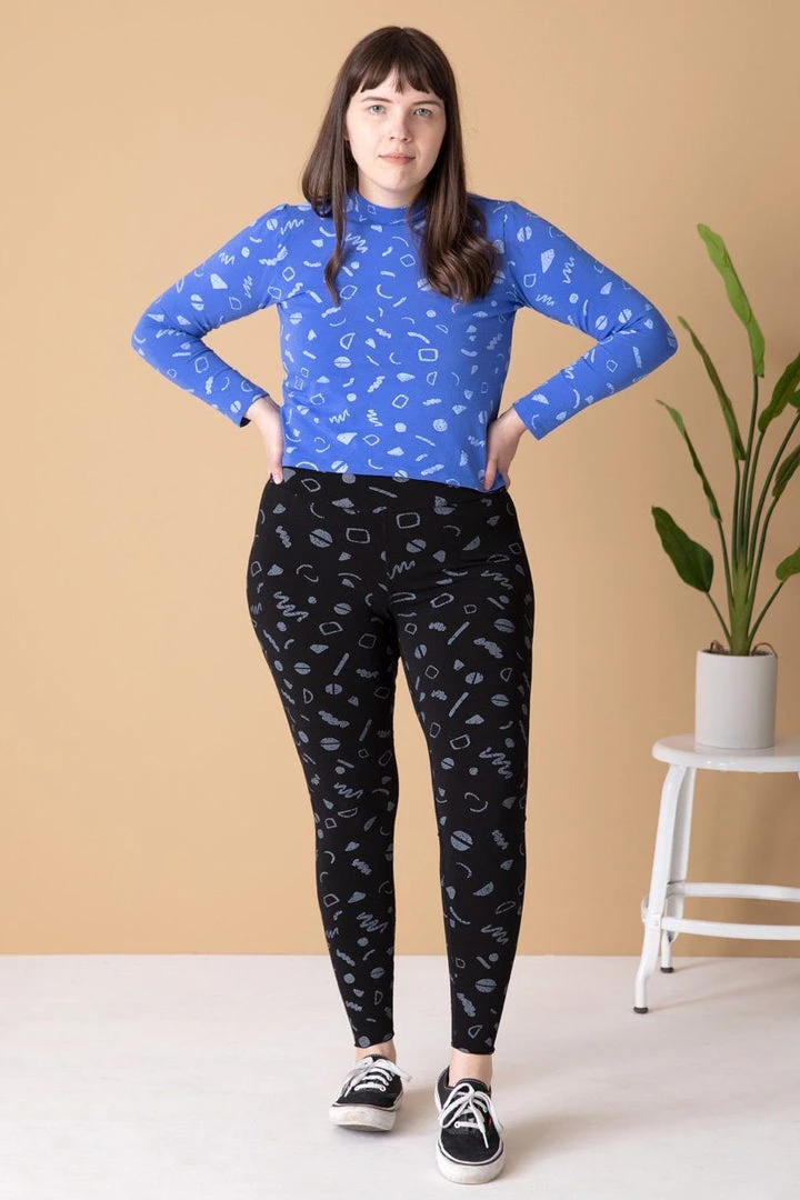 North Of West Morgan Squiggles Mock Neck - Azure 8 North Of West Morgan Squiggles Mock Neck - Azure