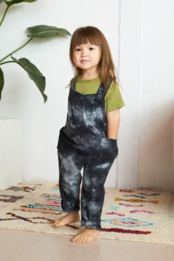 North Of West Sale Kids' Park Upcycled Tie Dye Overalls - Black